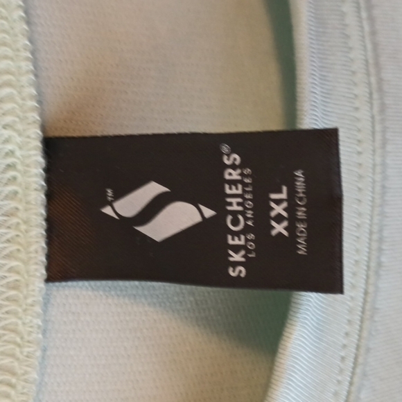 (a2-13) NWT Sketchers Mint Green Short Sleeve Gathered Hem Crew Neck Tee XXL - Picture 2 of 4